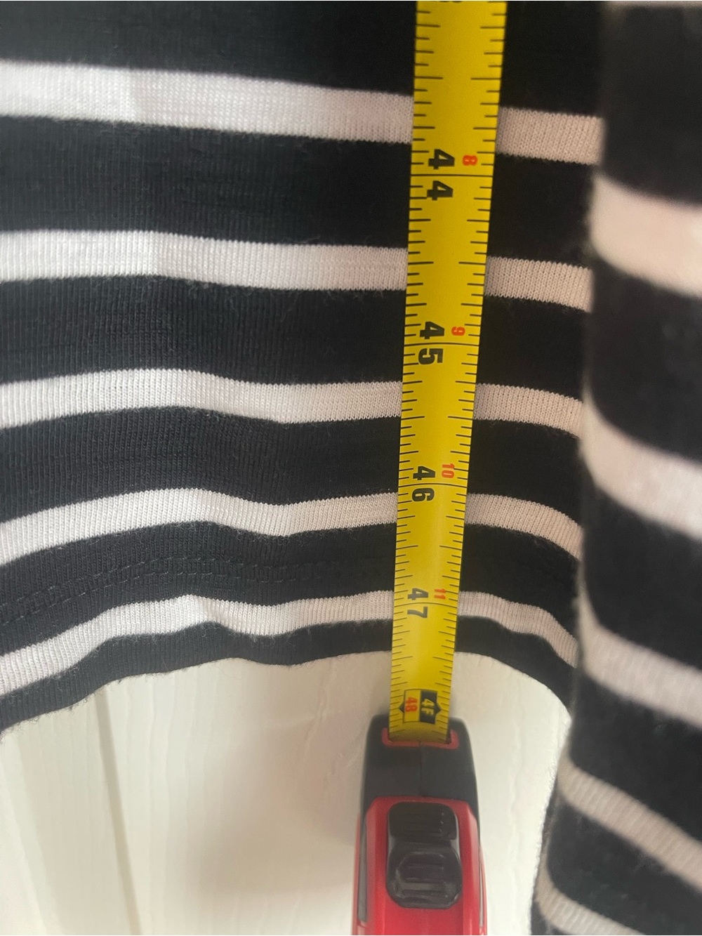 Old Navy Black and White Striped Midi Tee Dress - Picture 7 of 7